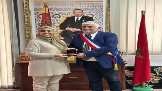 نادية بوهدود تعقد لقاء مع نظيرها الفرنسي رئيس عمدة مدينة فيلموغ سوغ تاغ 