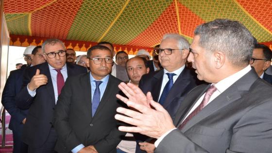 نزار البركة وزير التجهيز والماء يتفقد أشغال مشروع بناء سد التامري بأكادير